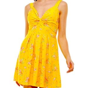 Yellow floral Planet Gold mini summer dress